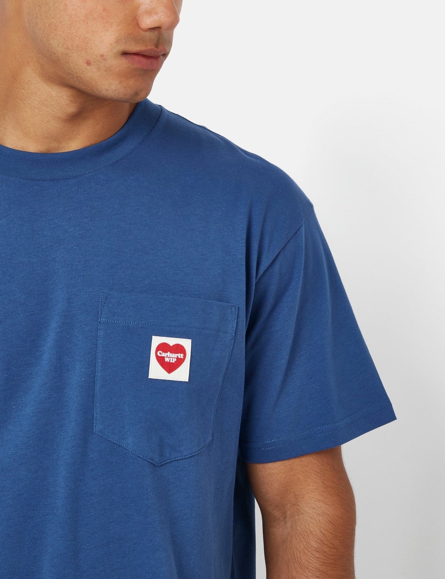 Taschen-Herz-T-Shirt (locker geschnitten) – Liberty Blue