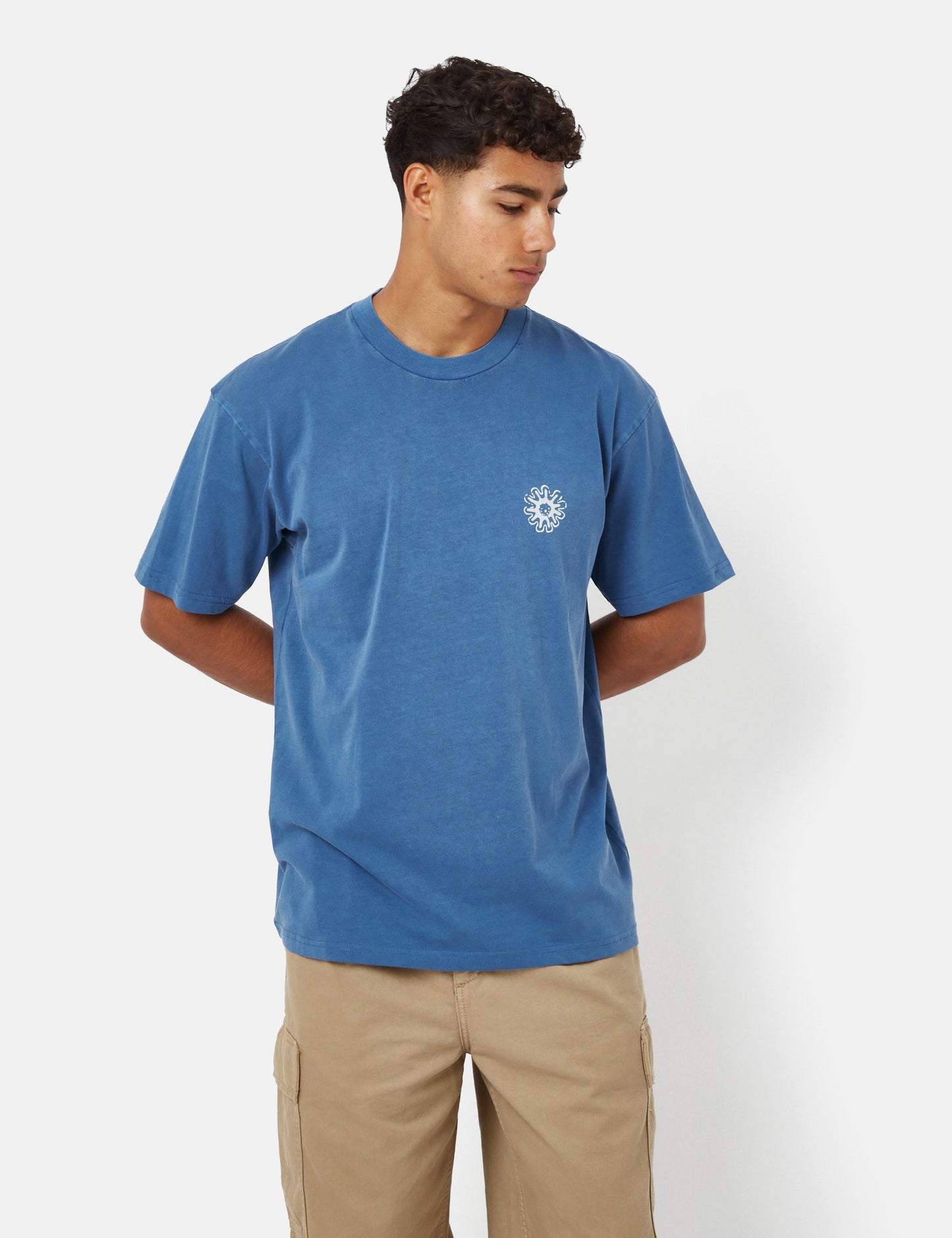 T-shirt Splash (ample) - Teint en pièce Bleu Liberté