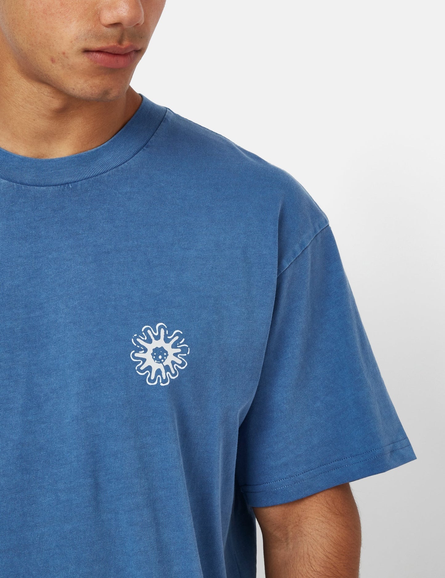 T-shirt Splash (ample) - Teint en pièce Bleu Liberté