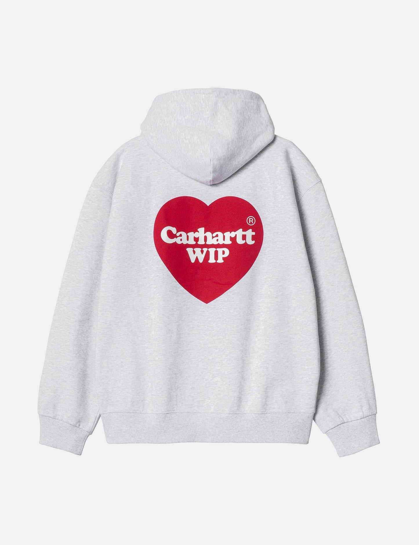 Sweat à capuche « Cœur » – Gris chiné cendré