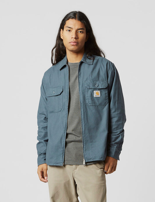 Milford Zip Shirt Jacke (locker geschnitten) – Erzblau