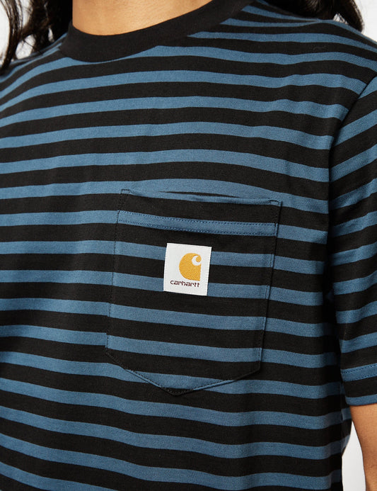 T-shirt Seidler Pocket (Seidler Stripe) - Bleu nuit/Noir