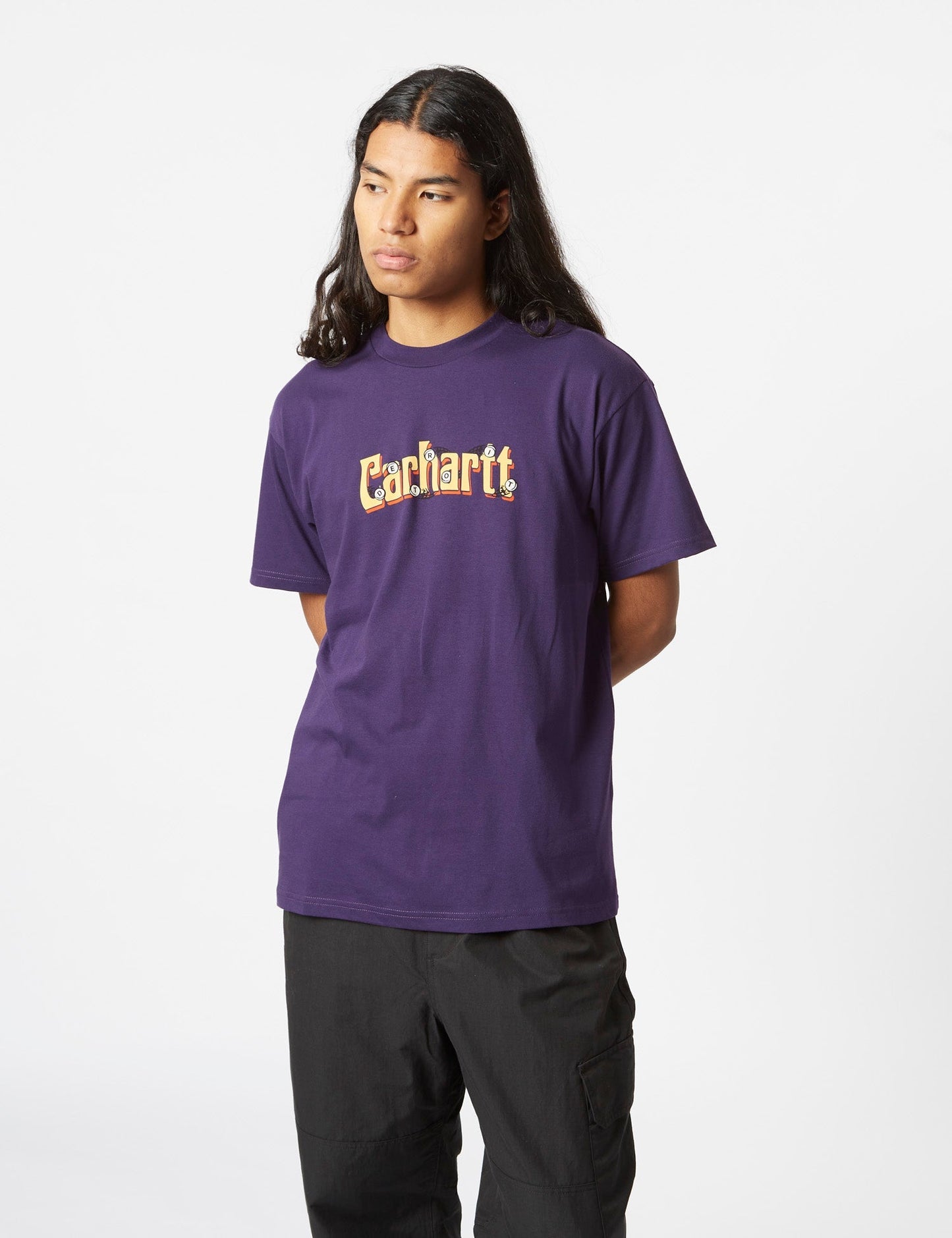 Spin Script T-Shirt (Loose) – Cassis Purple