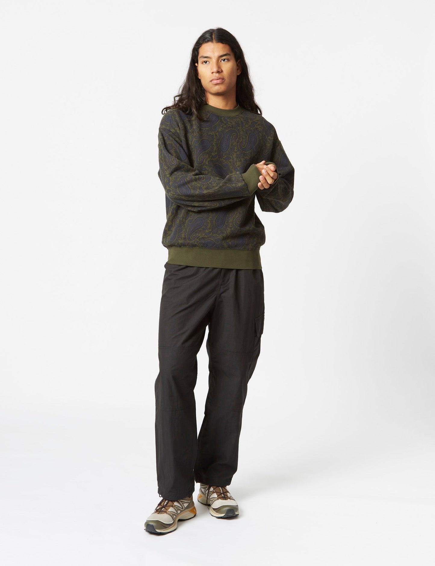 Paisley-Sweatshirt (Paisleymuster) – Pflanzengrün