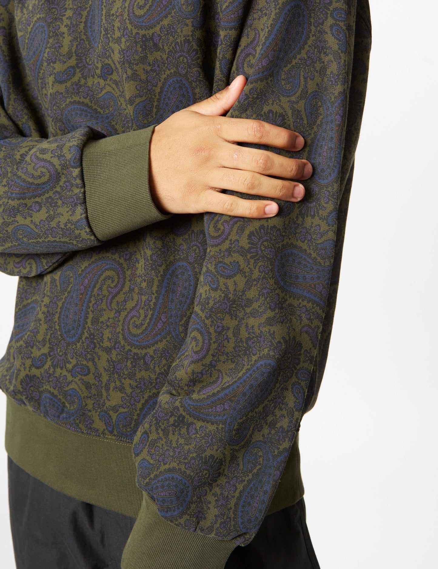 Paisley-Sweatshirt (Paisleymuster) – Pflanzengrün
