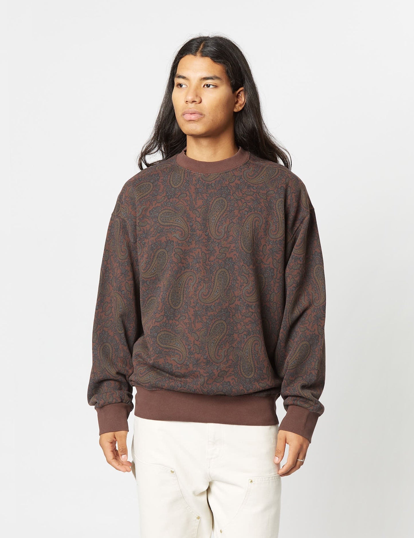 Paisley-Sweatshirt (Paisleymuster) – Pflanzengrün