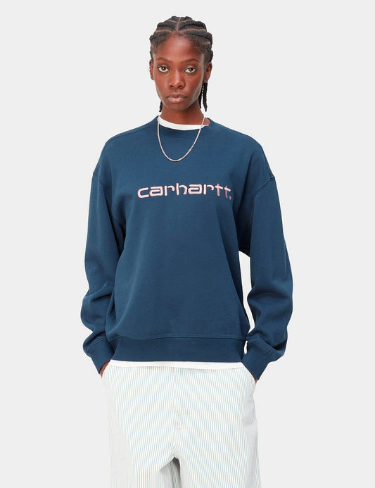Sweat-shirt Femme - Bleu Calamar/Rose Vitreux