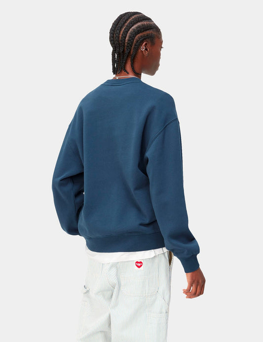Sweat-shirt Femme - Bleu Calamar/Rose Vitreux