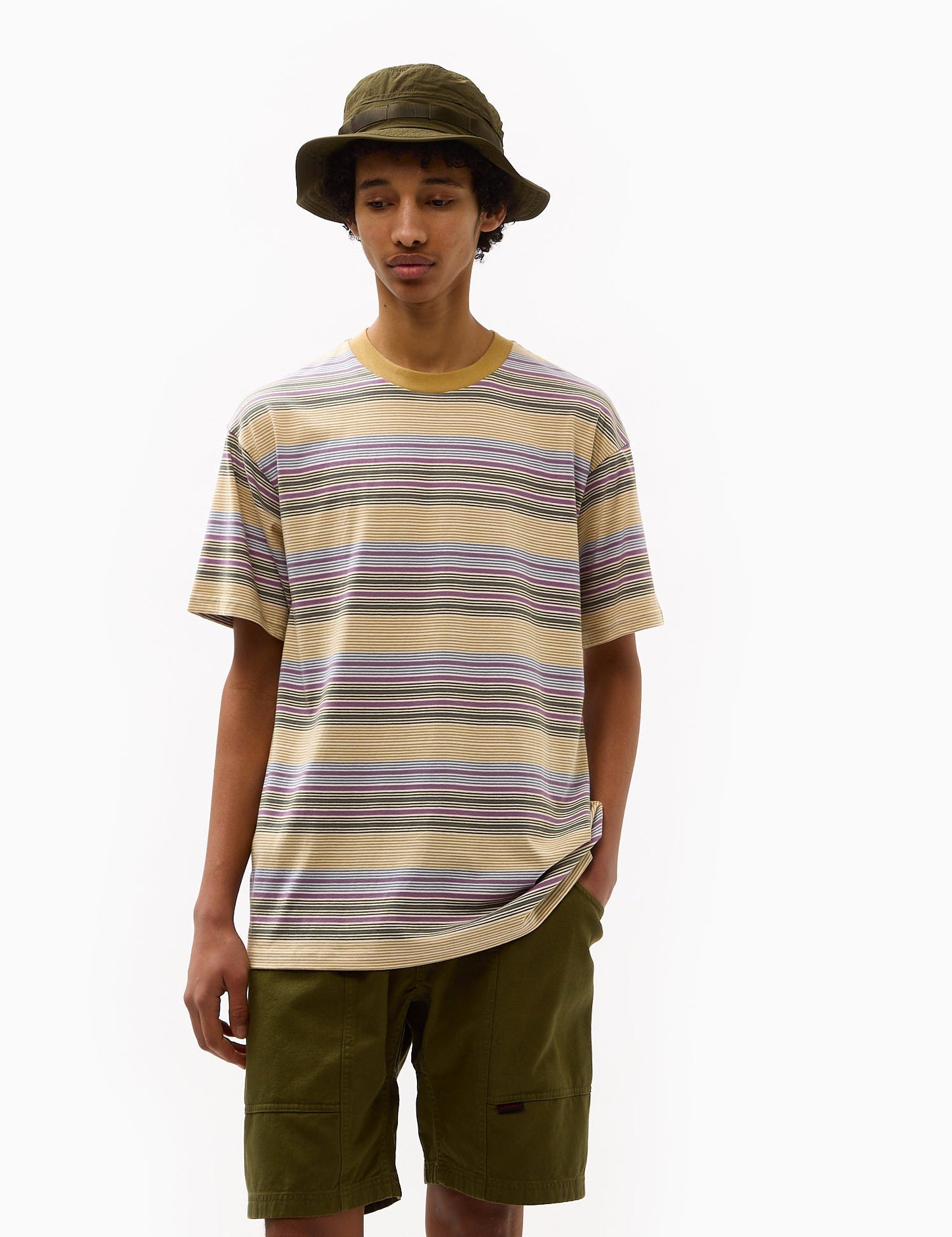 T-shirt Coby à rayures (ample) - Violet tyrien