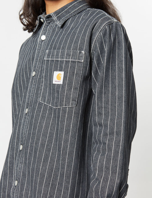 Surchemise Orlean Stripe (Popeline 100 % Coton) - Noir