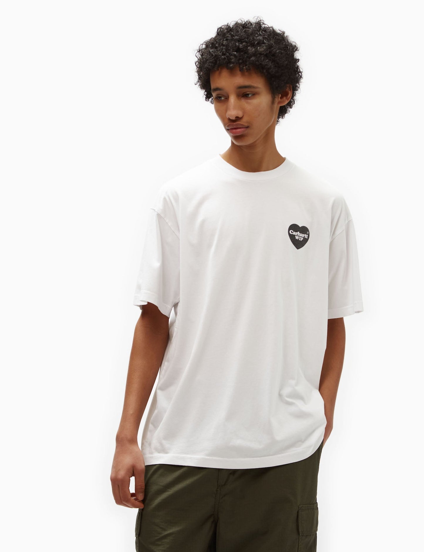 T-Shirt mit Herz-Bandana-Print (leger geschnitten) – Weiß