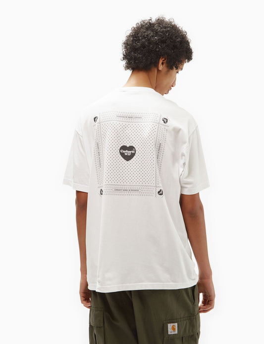 T-Shirt mit Herz-Bandana-Print (leger geschnitten) – Weiß