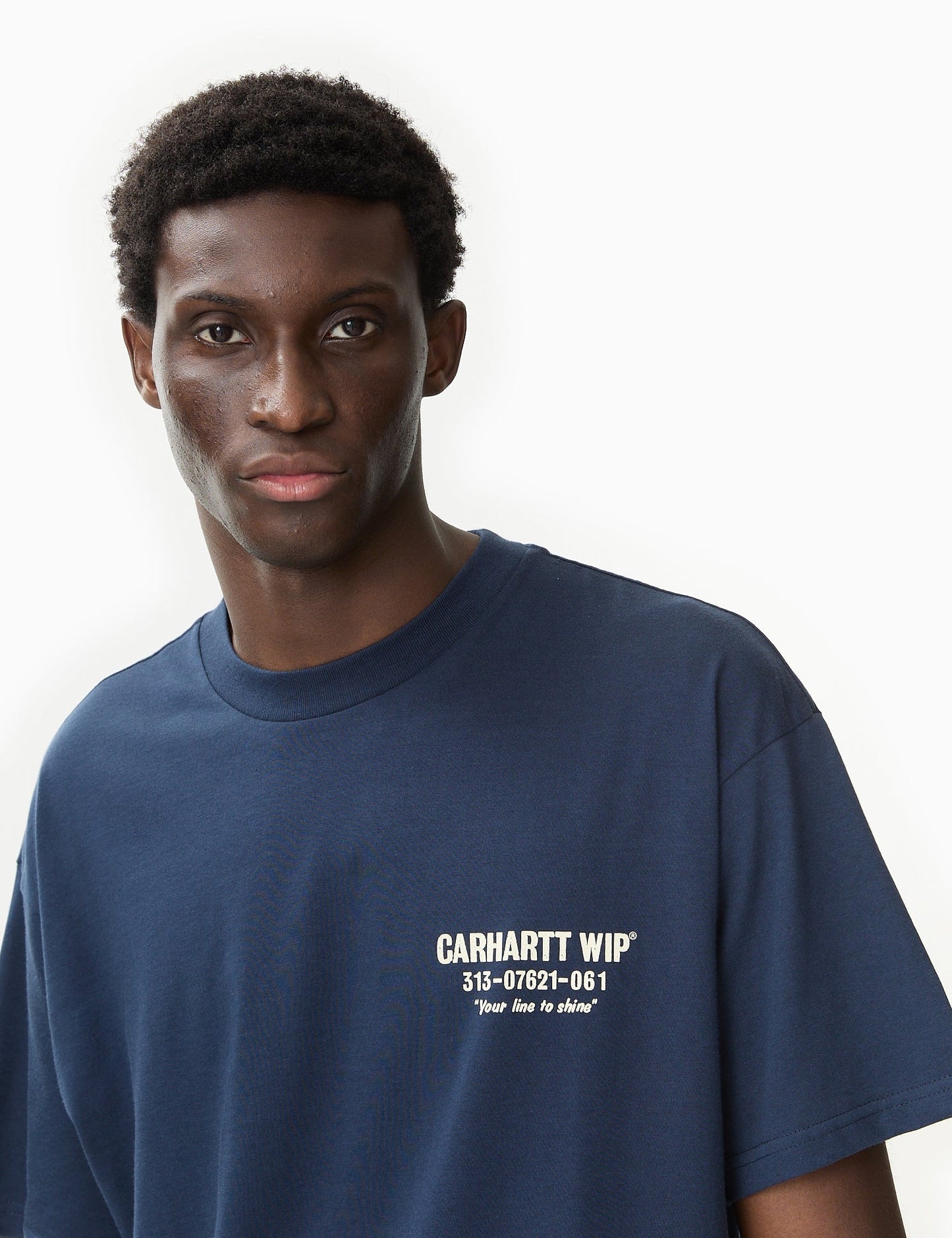 T-shirt Less Troubles (ample) - Bleu/Cire
