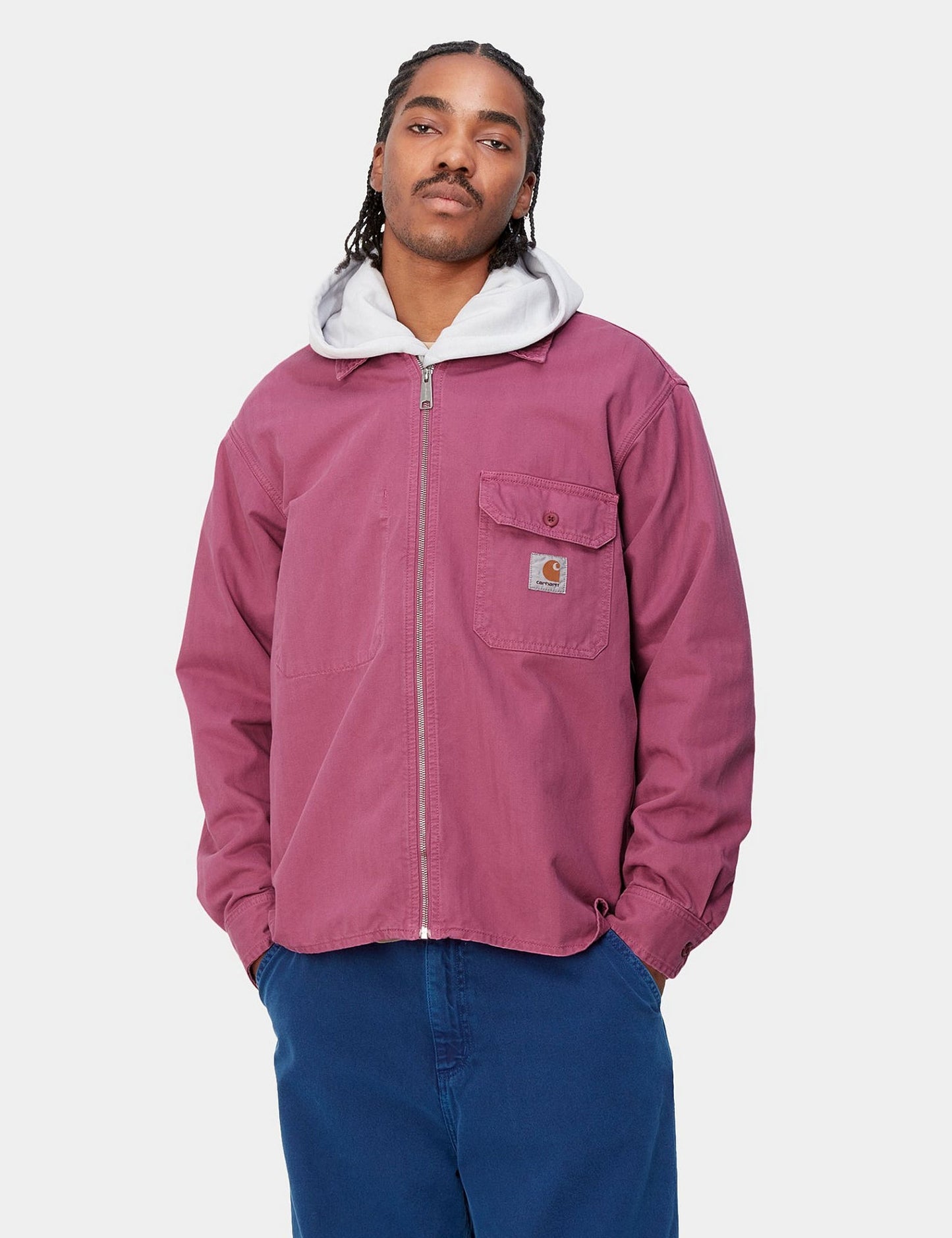 Rainer Overshirt – Magentarot Garment Dyed