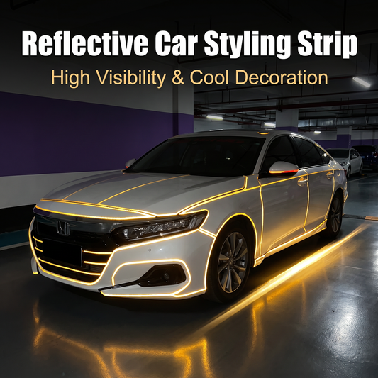 Bande réfléchissante adhésive de qualité supérieure pour voiture - 6 couleurs vives, autocollant universel pour calandre, rétroviseur, jante et portière