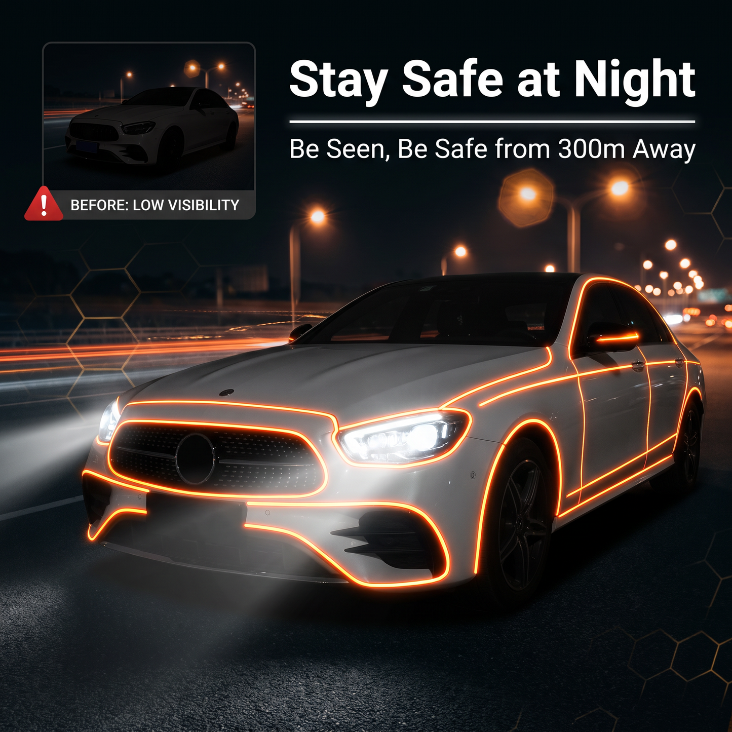 Premium Reflective Car Styling Strip - 6 Vibrant Colors Universal Auto Decal for Grille, Mirror, Wheel & Door