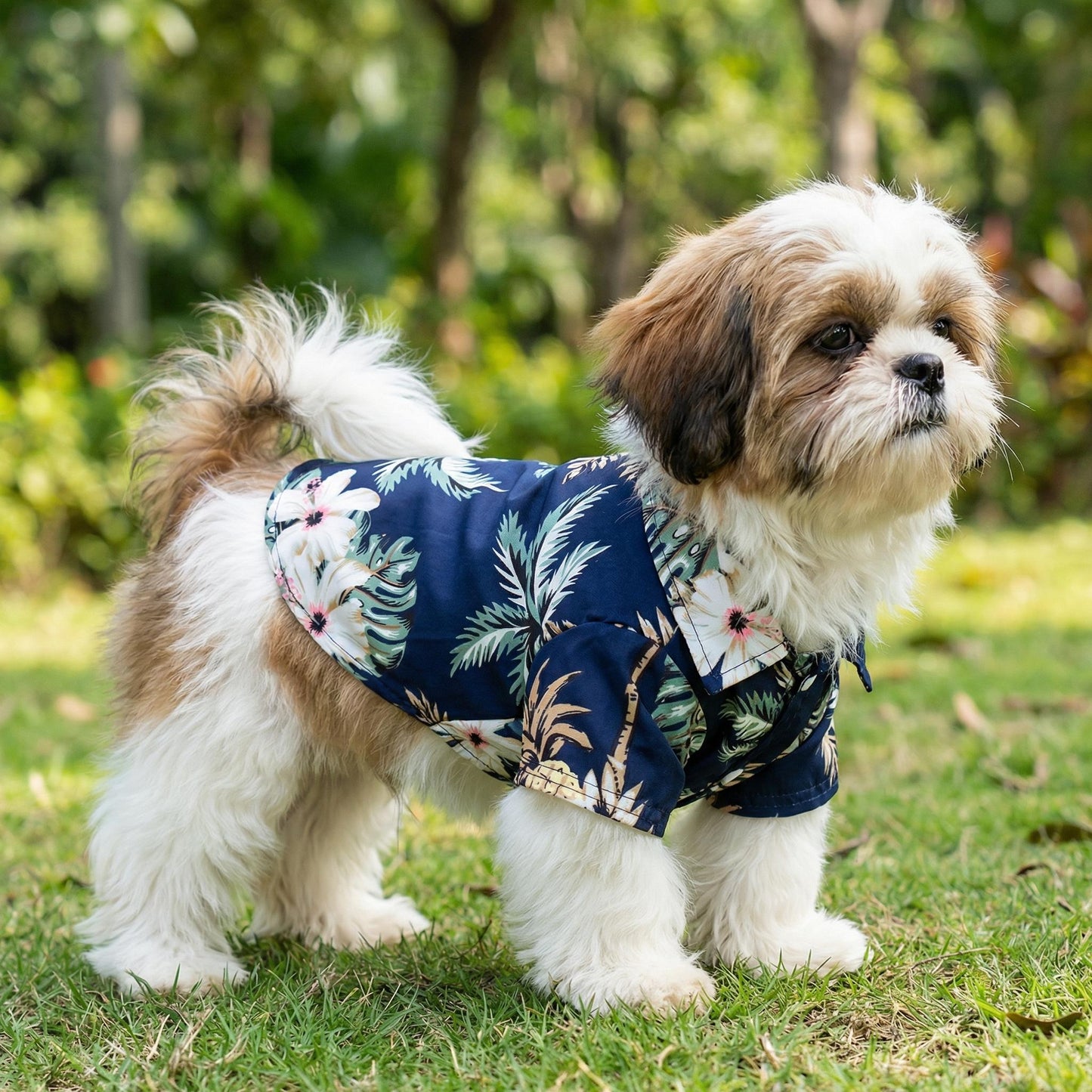 Personalized Leather Patch Name Hawaiian Pet T-shirt | inCloth57