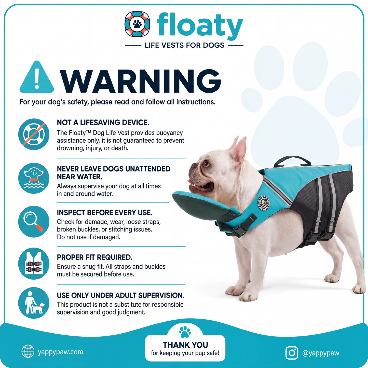 floaty - Schwimmweste für Hunde mit Kopfstütze