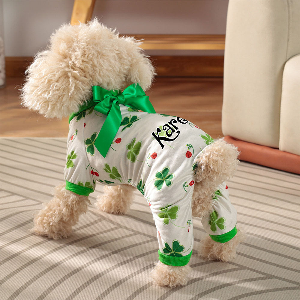 Personalisierter Lucky St. Patrick's Day Overall für Haustiere | inCloth07