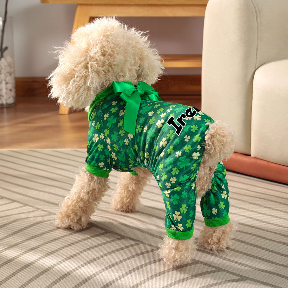 Personalisierter Lucky St. Patrick's Day Overall für Haustiere | inCloth07