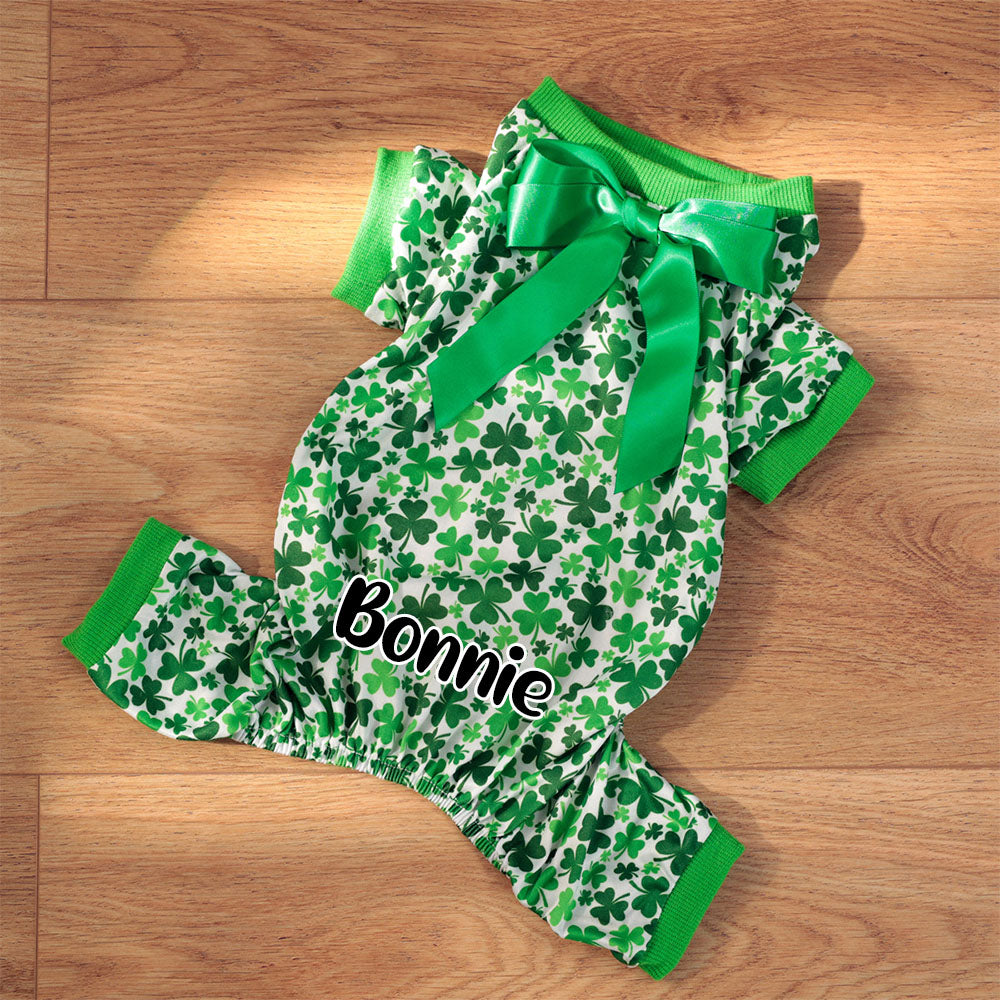 Personalisierter Lucky St. Patrick's Day Overall für Haustiere | inCloth07