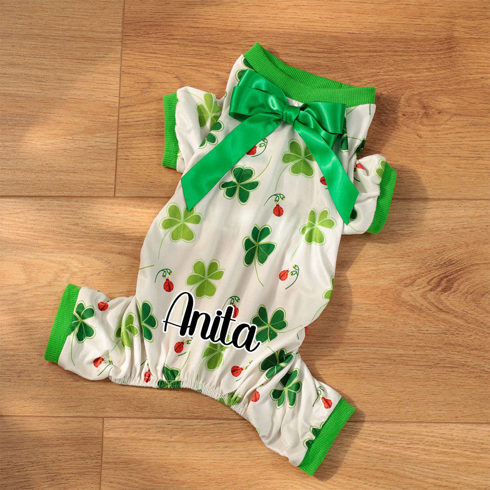 Personalisierter Lucky St. Patrick's Day Overall für Haustiere | inCloth07
