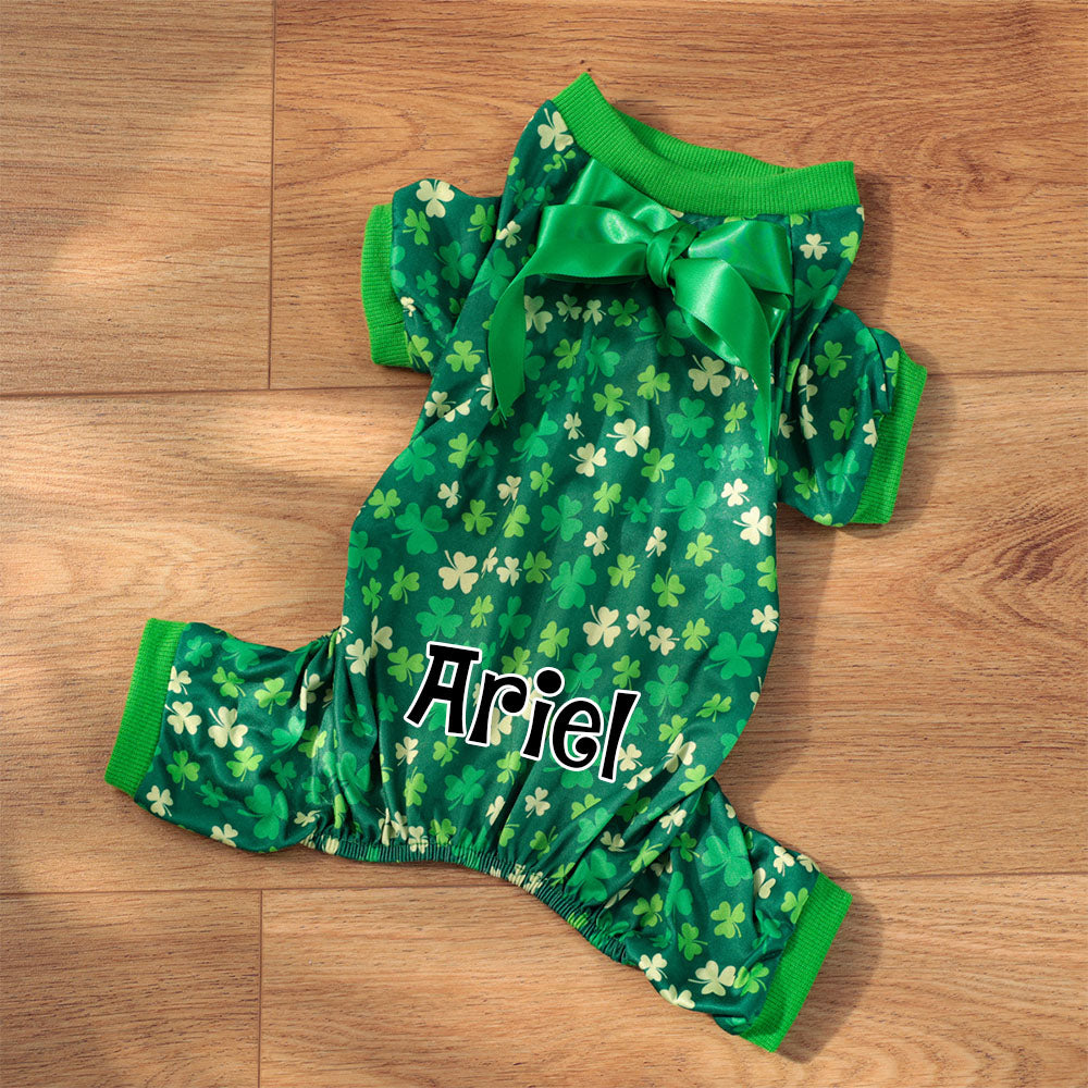 Personalisierter Lucky St. Patrick's Day Overall für Haustiere | inCloth07