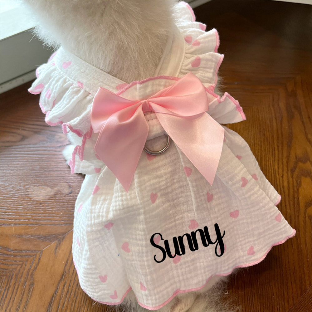 Robe florale personnalisée à nœud pour animaux | inCloth38
