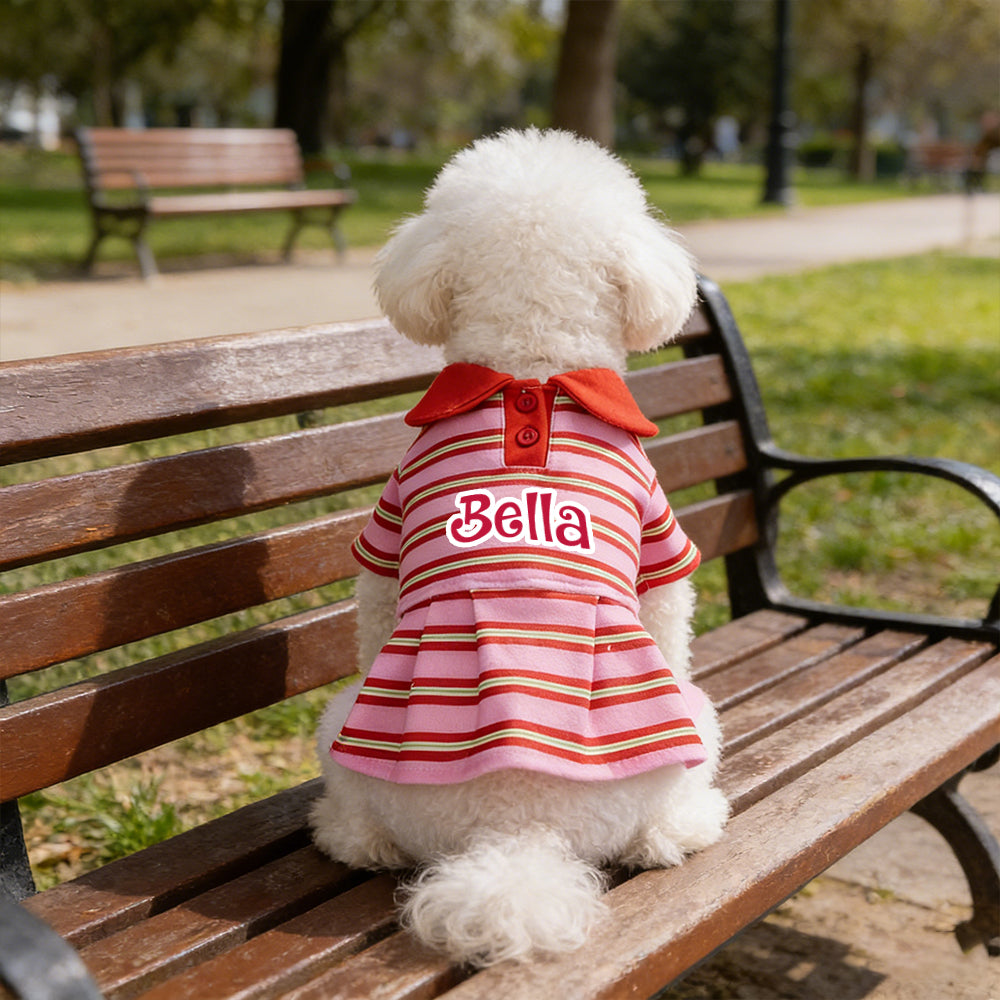 Personalized Name Summer Pet Striped Dress | inCloth48