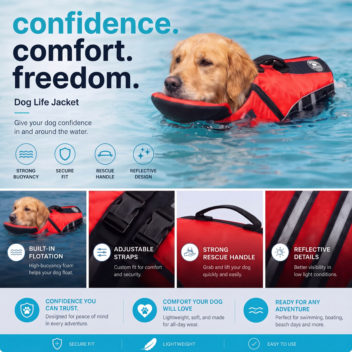 floaty - Schwimmweste für Hunde mit Kopfstütze